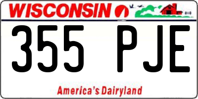 WI license plate 355PJE