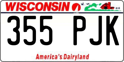 WI license plate 355PJK
