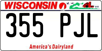 WI license plate 355PJL