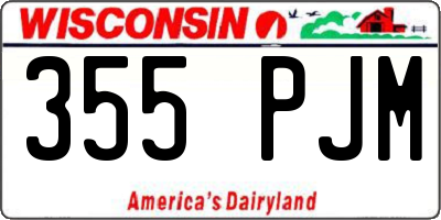 WI license plate 355PJM