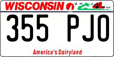 WI license plate 355PJO