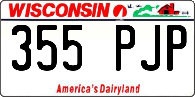 WI license plate 355PJP