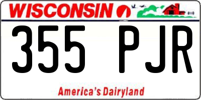 WI license plate 355PJR