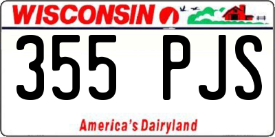 WI license plate 355PJS