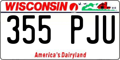 WI license plate 355PJU
