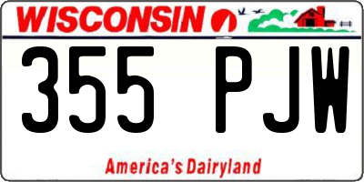 WI license plate 355PJW