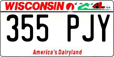 WI license plate 355PJY