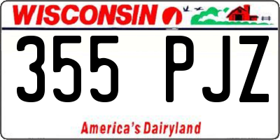 WI license plate 355PJZ