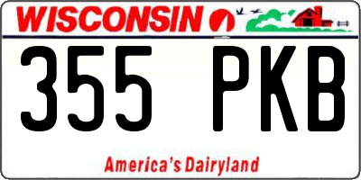 WI license plate 355PKB