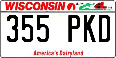 WI license plate 355PKD