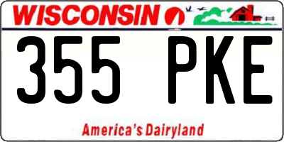 WI license plate 355PKE