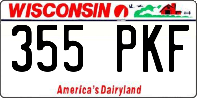 WI license plate 355PKF