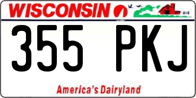 WI license plate 355PKJ
