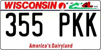 WI license plate 355PKK