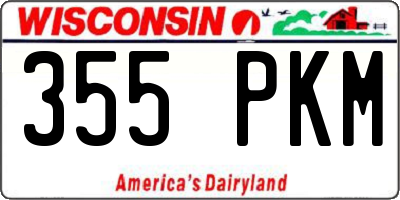 WI license plate 355PKM