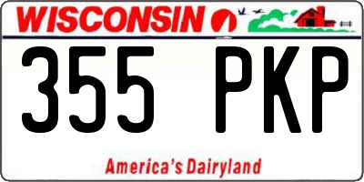 WI license plate 355PKP
