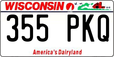 WI license plate 355PKQ