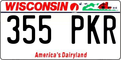 WI license plate 355PKR