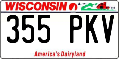 WI license plate 355PKV