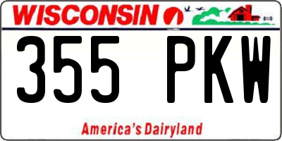 WI license plate 355PKW