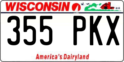 WI license plate 355PKX