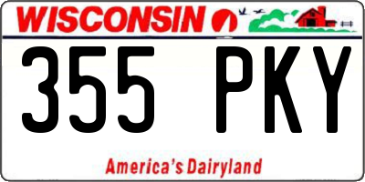 WI license plate 355PKY