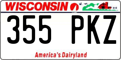 WI license plate 355PKZ