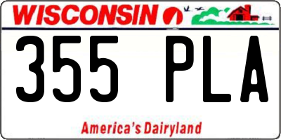 WI license plate 355PLA