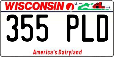 WI license plate 355PLD