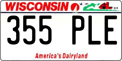 WI license plate 355PLE