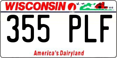 WI license plate 355PLF