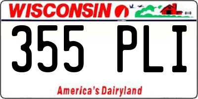 WI license plate 355PLI