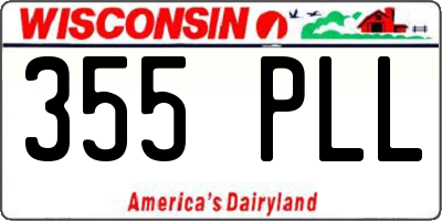 WI license plate 355PLL