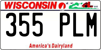 WI license plate 355PLM