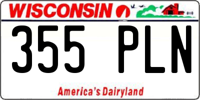WI license plate 355PLN