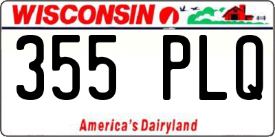 WI license plate 355PLQ