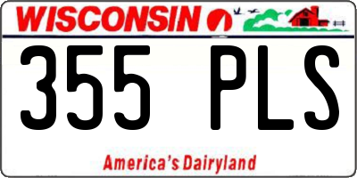 WI license plate 355PLS