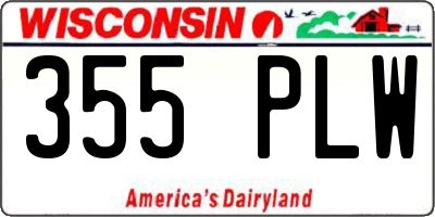 WI license plate 355PLW
