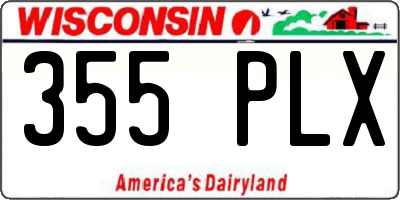 WI license plate 355PLX