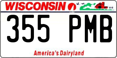 WI license plate 355PMB