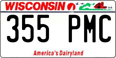 WI license plate 355PMC