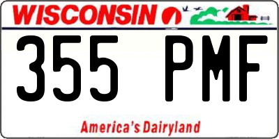 WI license plate 355PMF