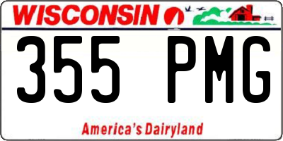 WI license plate 355PMG