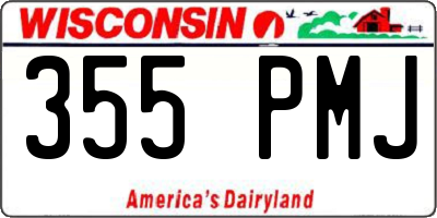 WI license plate 355PMJ