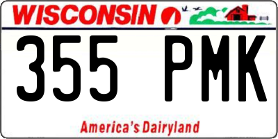 WI license plate 355PMK