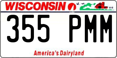 WI license plate 355PMM