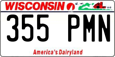 WI license plate 355PMN