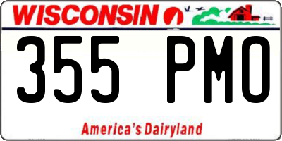 WI license plate 355PMO