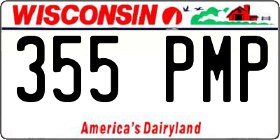 WI license plate 355PMP