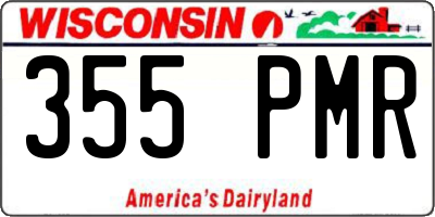 WI license plate 355PMR